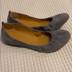 Blue Grey Suede Jcrew Flats